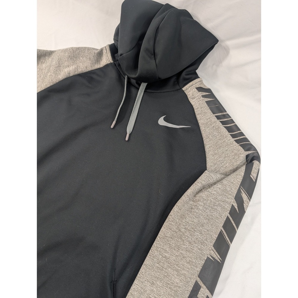 Nike Therma-Fit Camo Hoodie Men Large Black Swoosh French Terry Interior